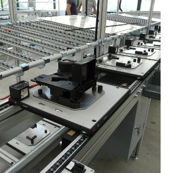 ASSEMBLY LINES<br><br>Production line for manual assembly of household appliances.<br><br>The line consists of individual work areas where the operator performs limited assembly operations, testing and packaging operations supported by equipment that allows simplification of work
